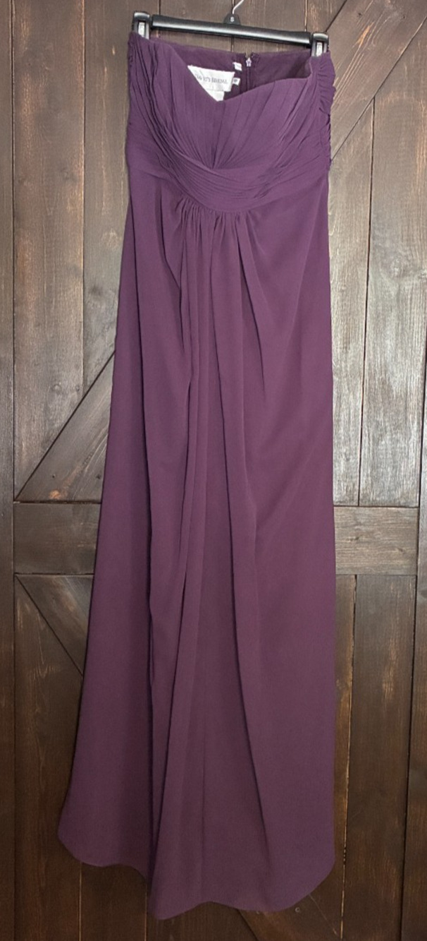 Davids Bridal Bridesmaid Dress Wedding Strapless Purple, Size 10, Style F15555